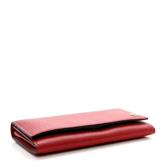Gucci Pebbled Calfskin Interlocking G Continental Wallet Red - Picture 4 of 7
